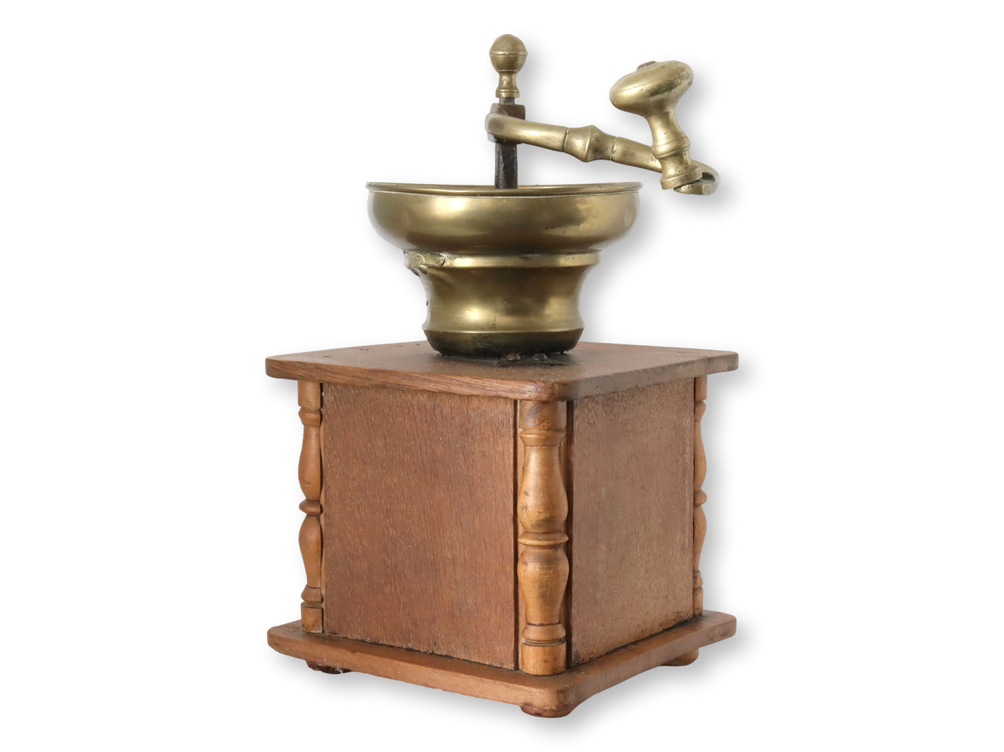 Antique French Coffee Grinder w/ Queen Bee Appliqué