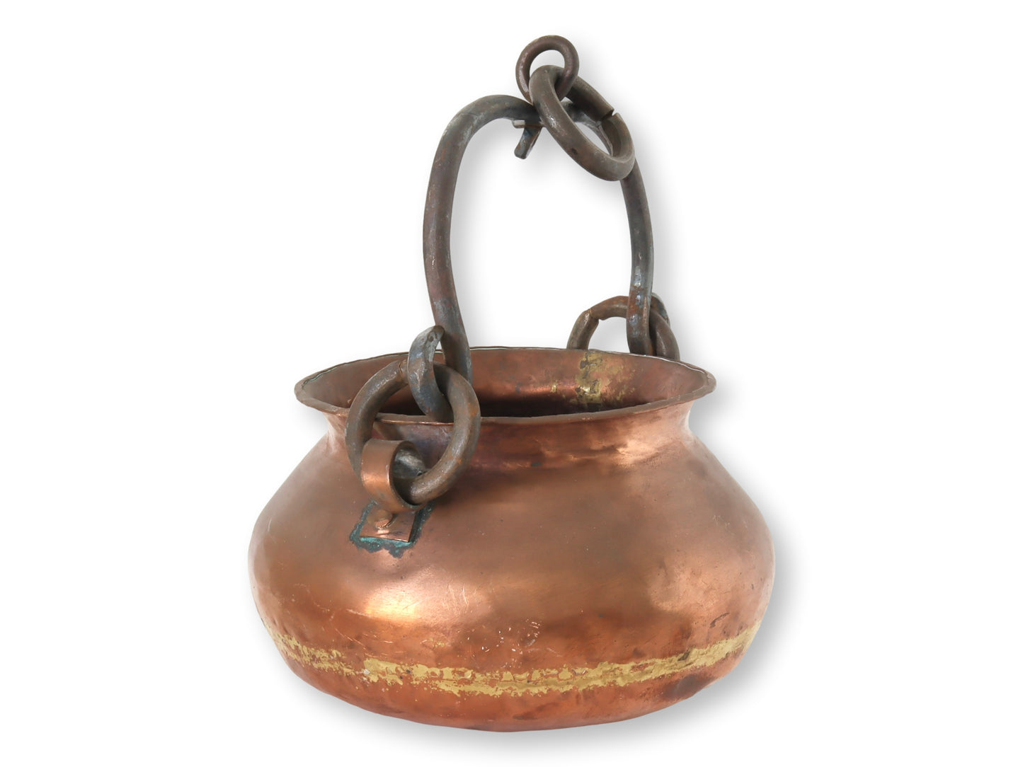 Antique French Hanging Copper Planter