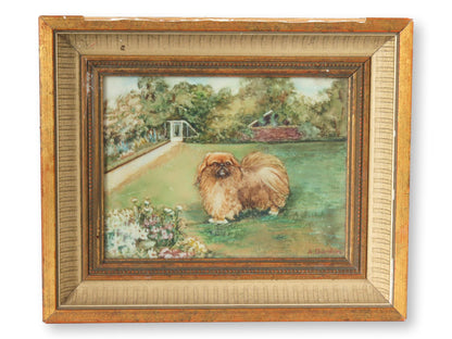 1920s Watercolor of a Pekinese Dog