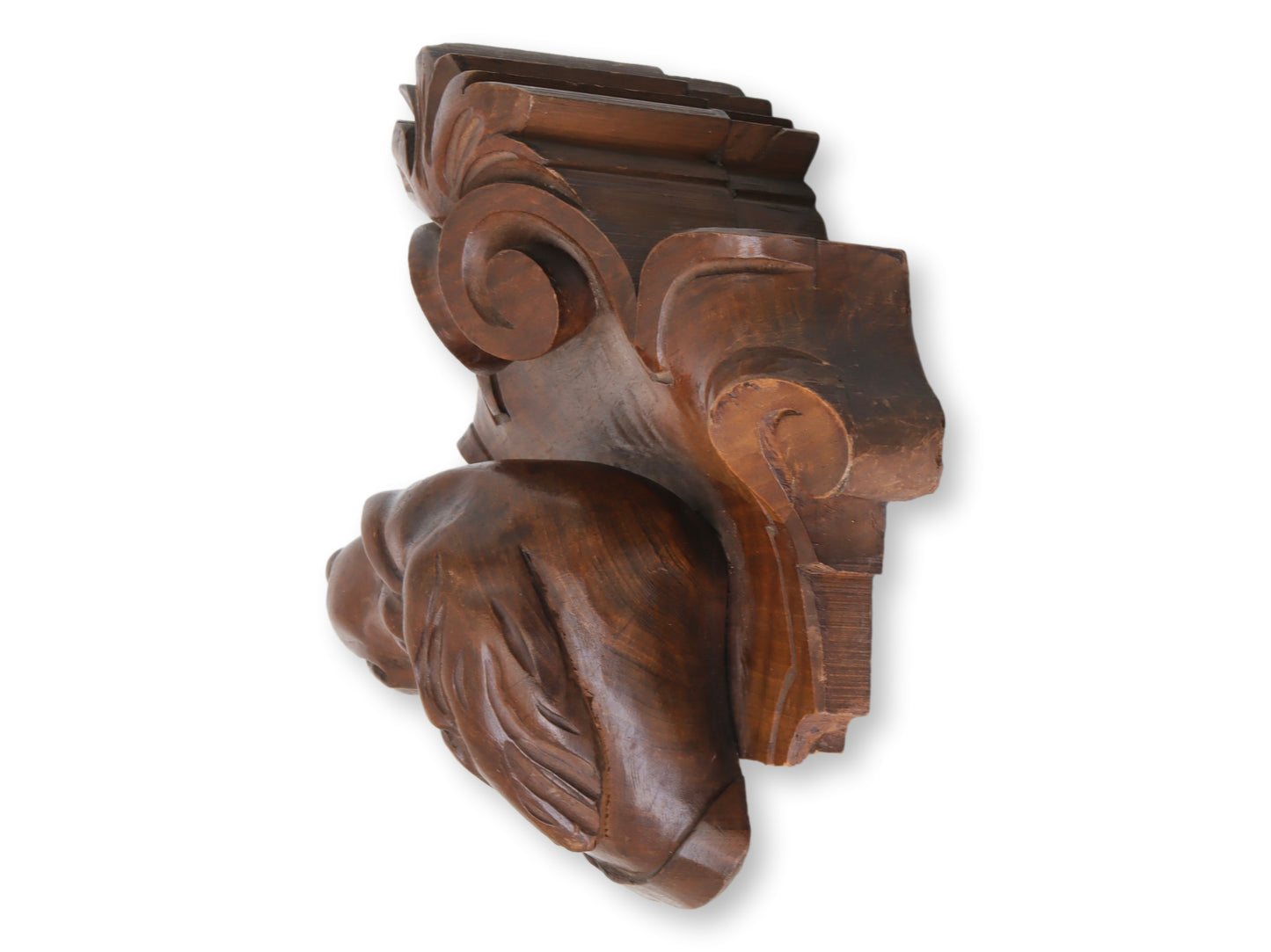 Antique French Carved Dog's Head Wall Plaque