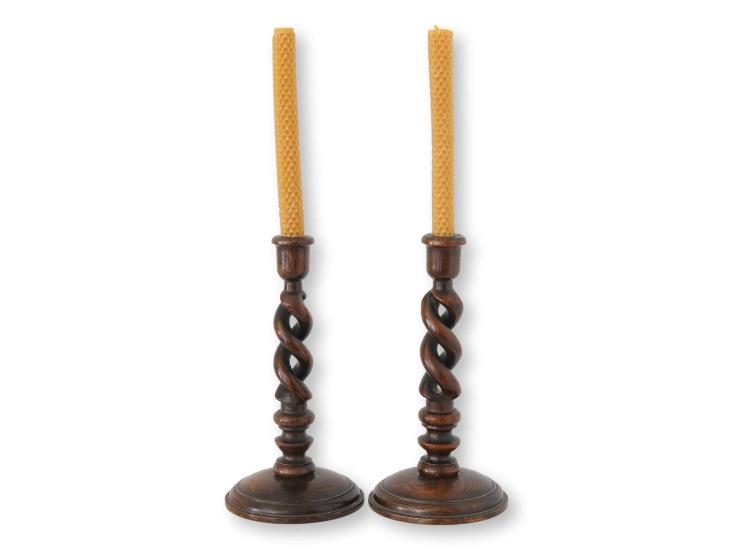 Antique English Open Twist Candlesticks