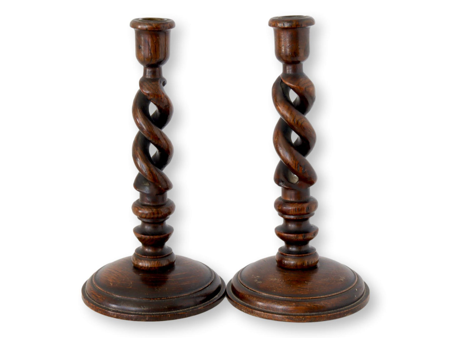 Antique English Open Twist Candlesticks