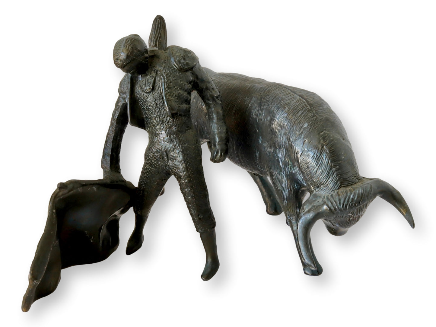 Vintage Bronze Bull & Matador