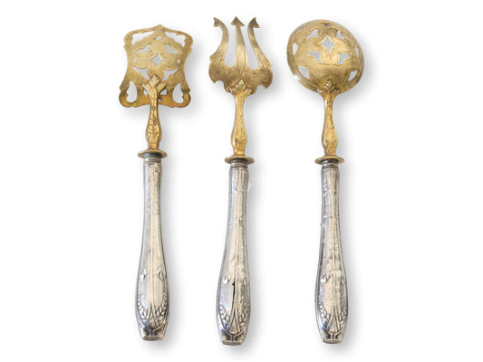 Antique French Gilded Serving Utensils