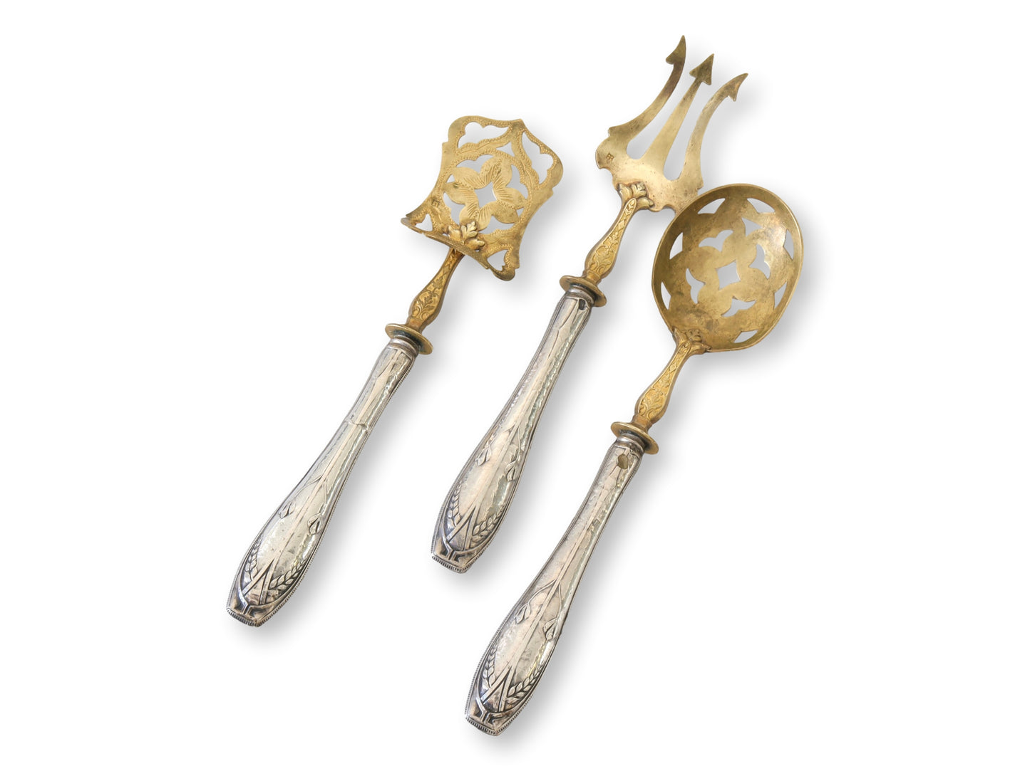 Antique French Gilded Serving Utensils