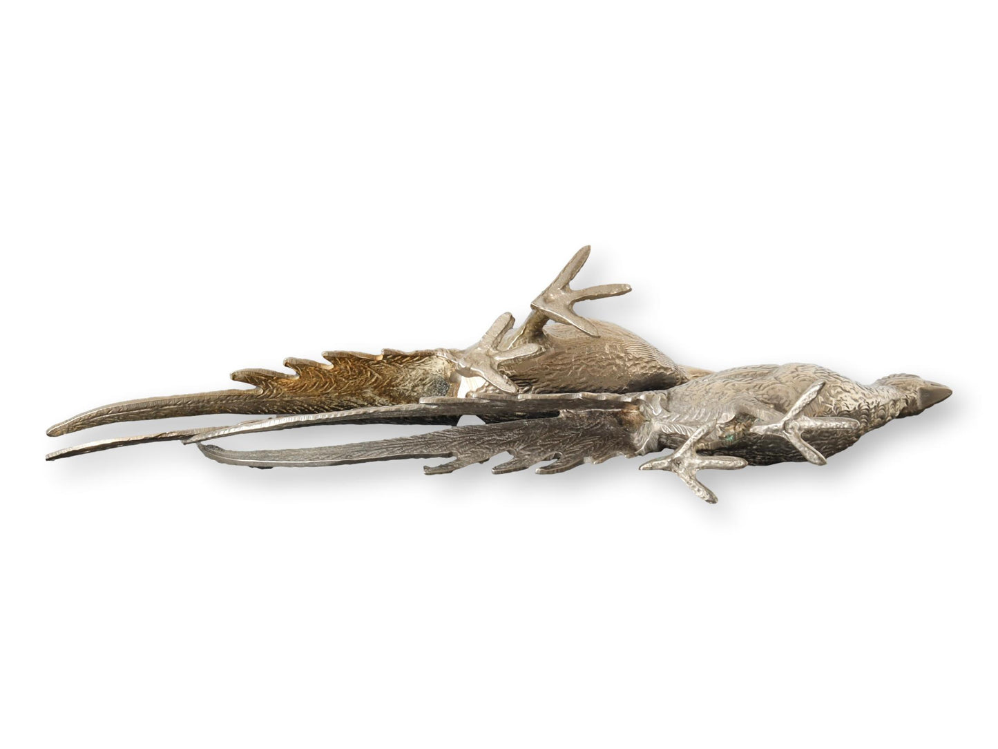 French Silver-Plated Pheasant Table Ornaments