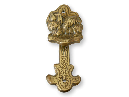 Antique English Brass Pekinese Door Knocker