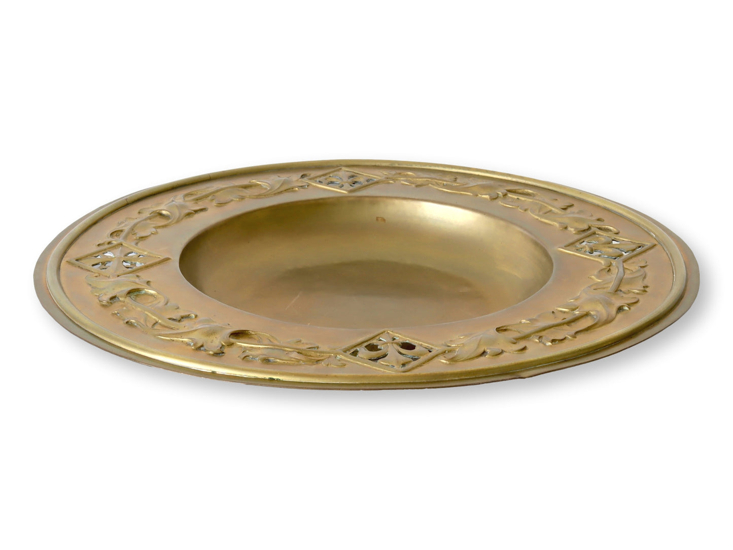 Antique French Fleur-de-Lis Brass Charger