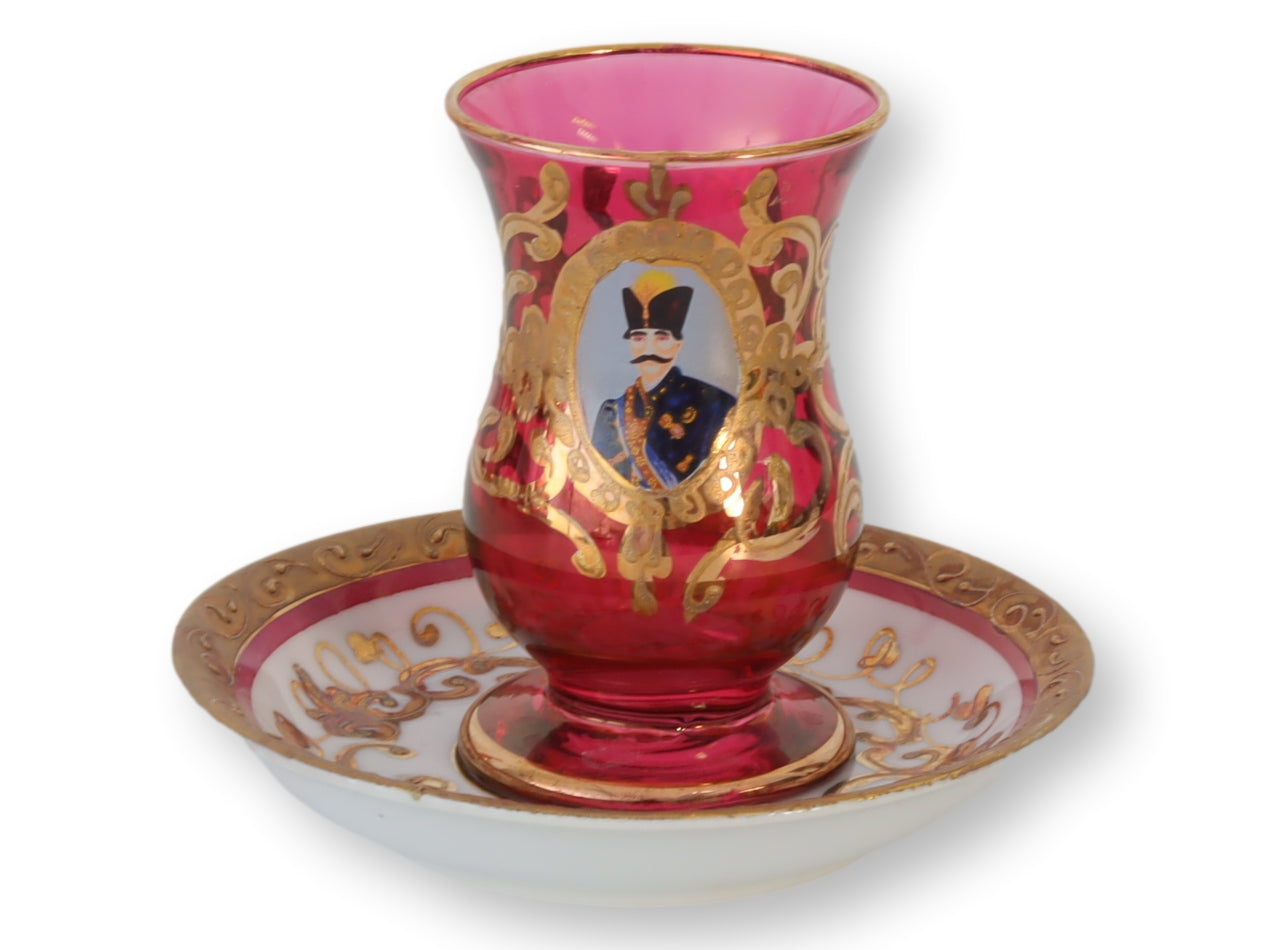 Midcentury Persian Bohemian Glass Beverage Set