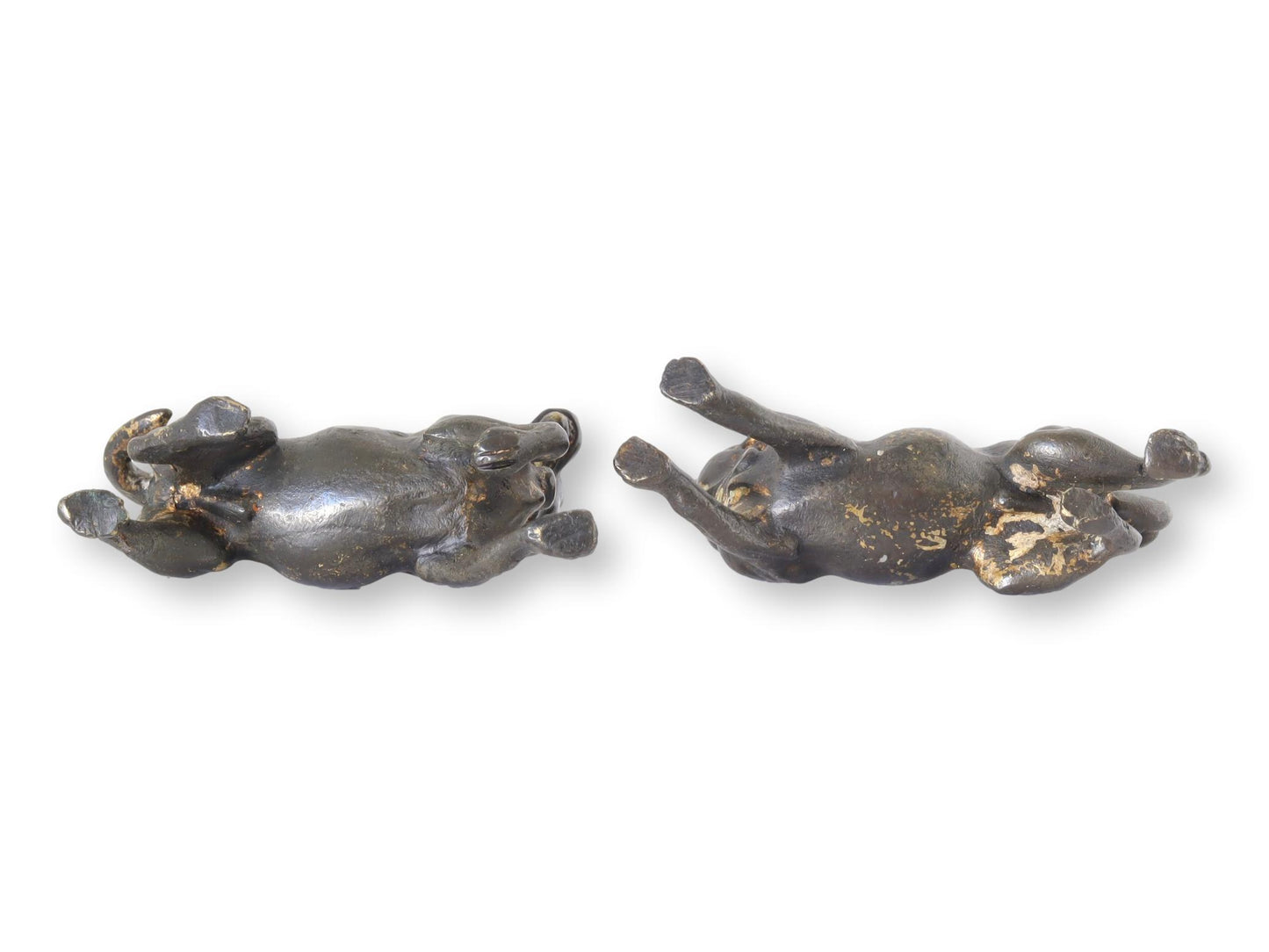 Antique Bronze Pug Dogs, a Pair