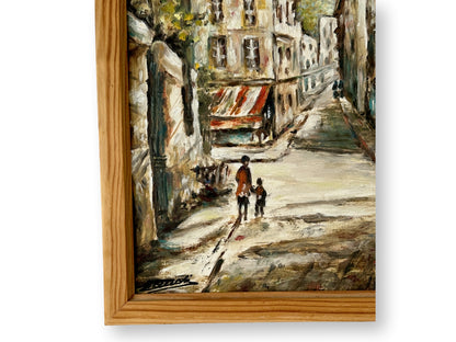 Midcentury Paris Painting of Rue Norvins, Montmartre