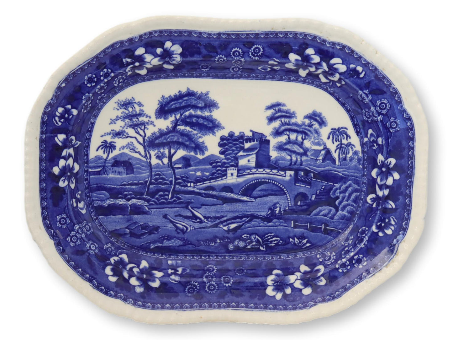 Antique Spode's Tower Meat Platter & Gravy Boat