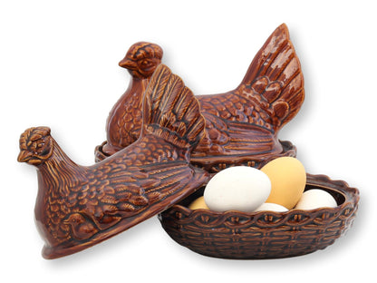 Staffordshire Hen Boxes, Pair