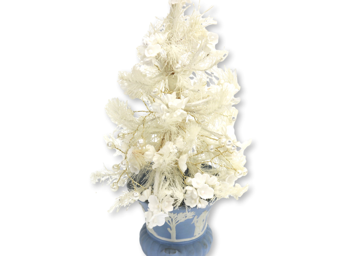 1970s Wedgwood Pot w/ Bottle Brush Tree