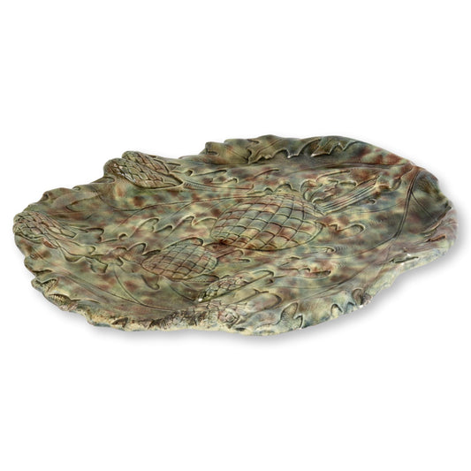 Antique French Majolica Asparagus & Artichoke Platter