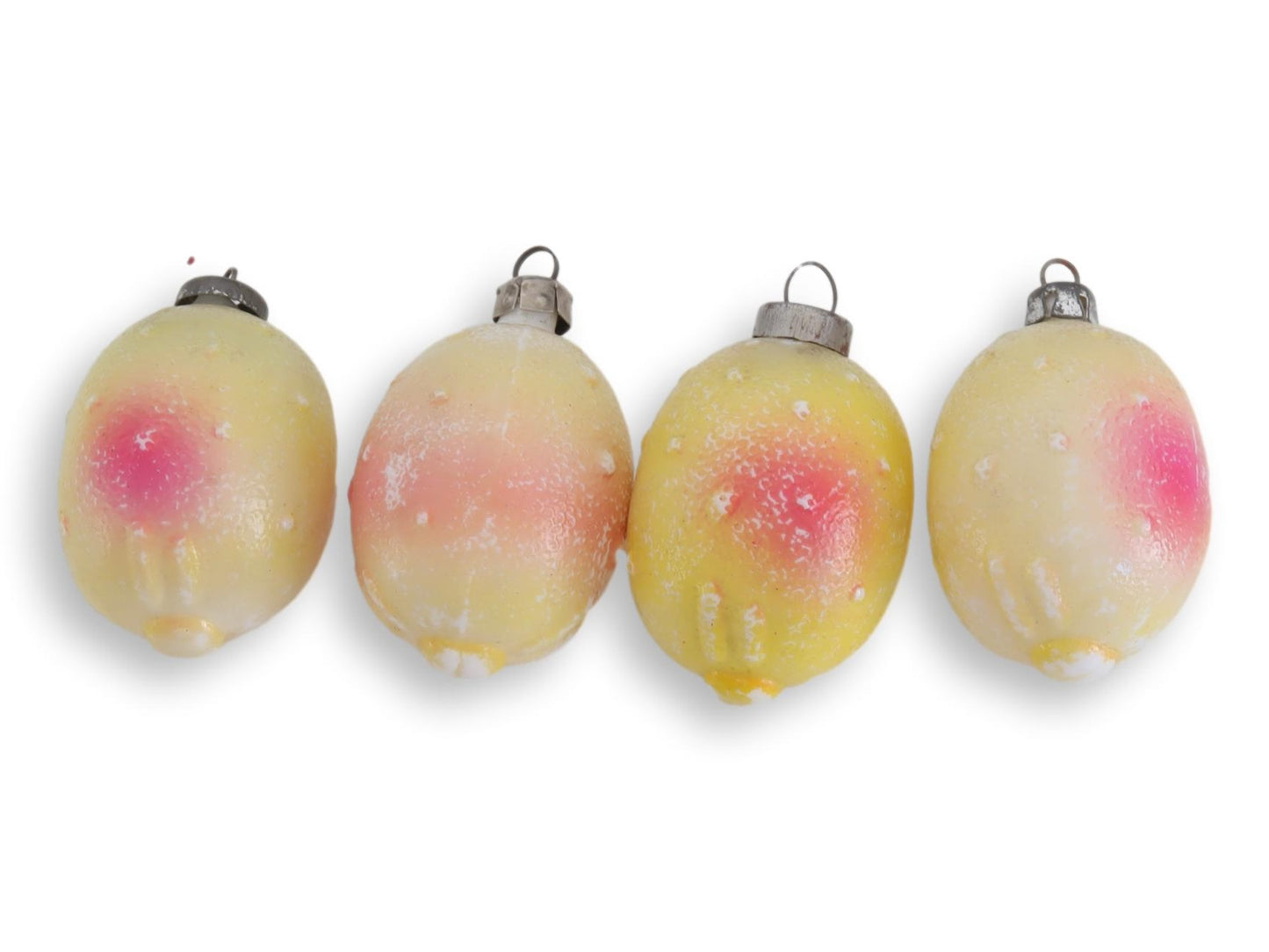 Midcentury Milk Glass Fruit Ornaments