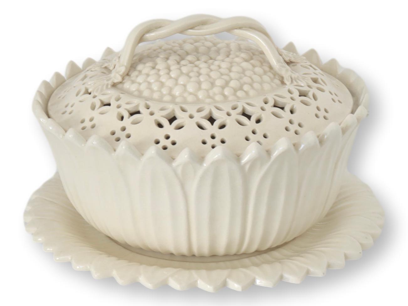 Filey Creamware Sunflower Pickle Basket