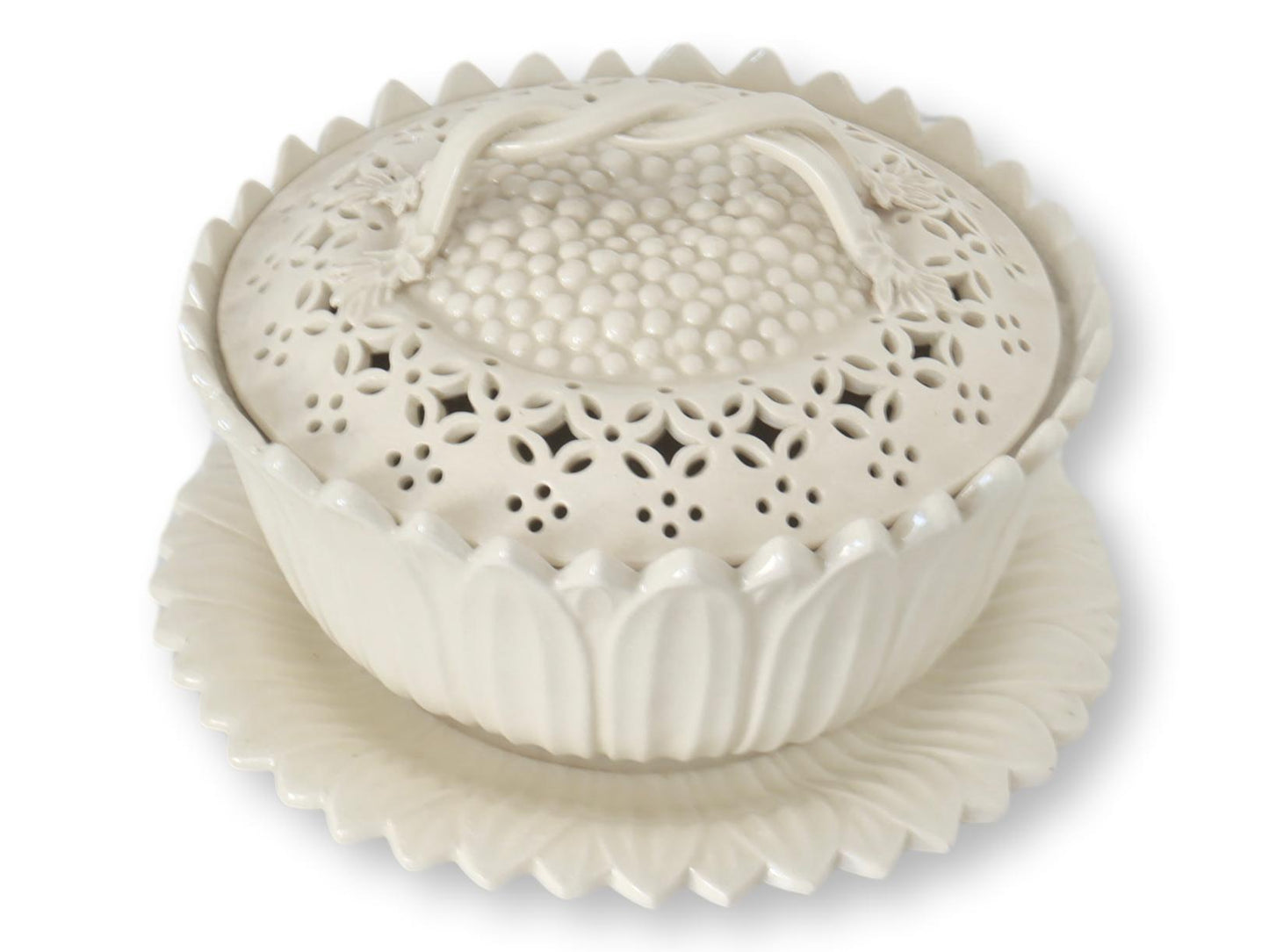 Filey Creamware Sunflower Pickle Basket