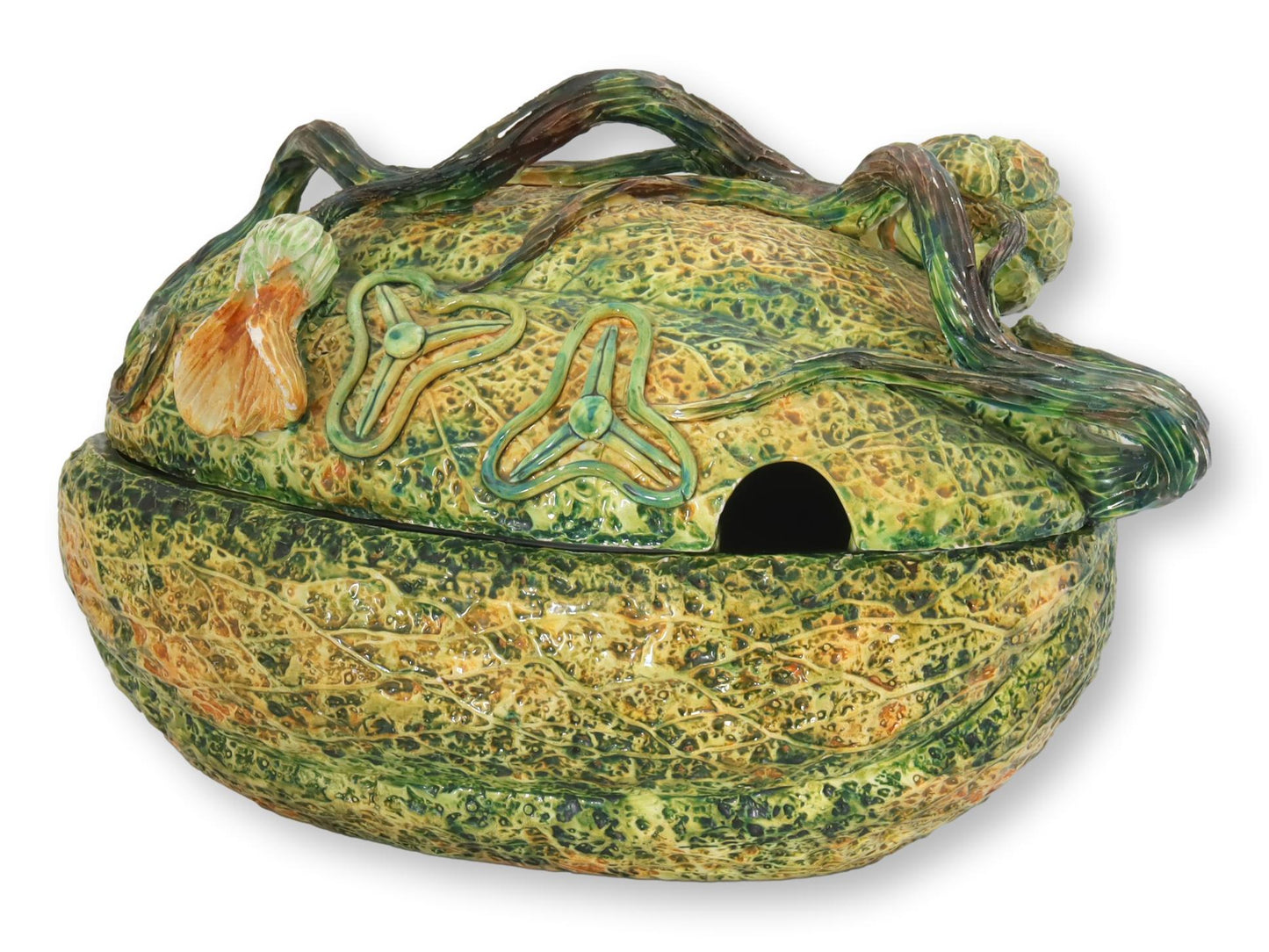 Italian Meiselman Gourd Tureen w/ Ladle
