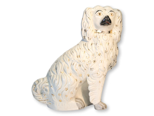 19th-C. English Staffordshire 'Lion Dog' King Charles Spaniel, C.1860s
