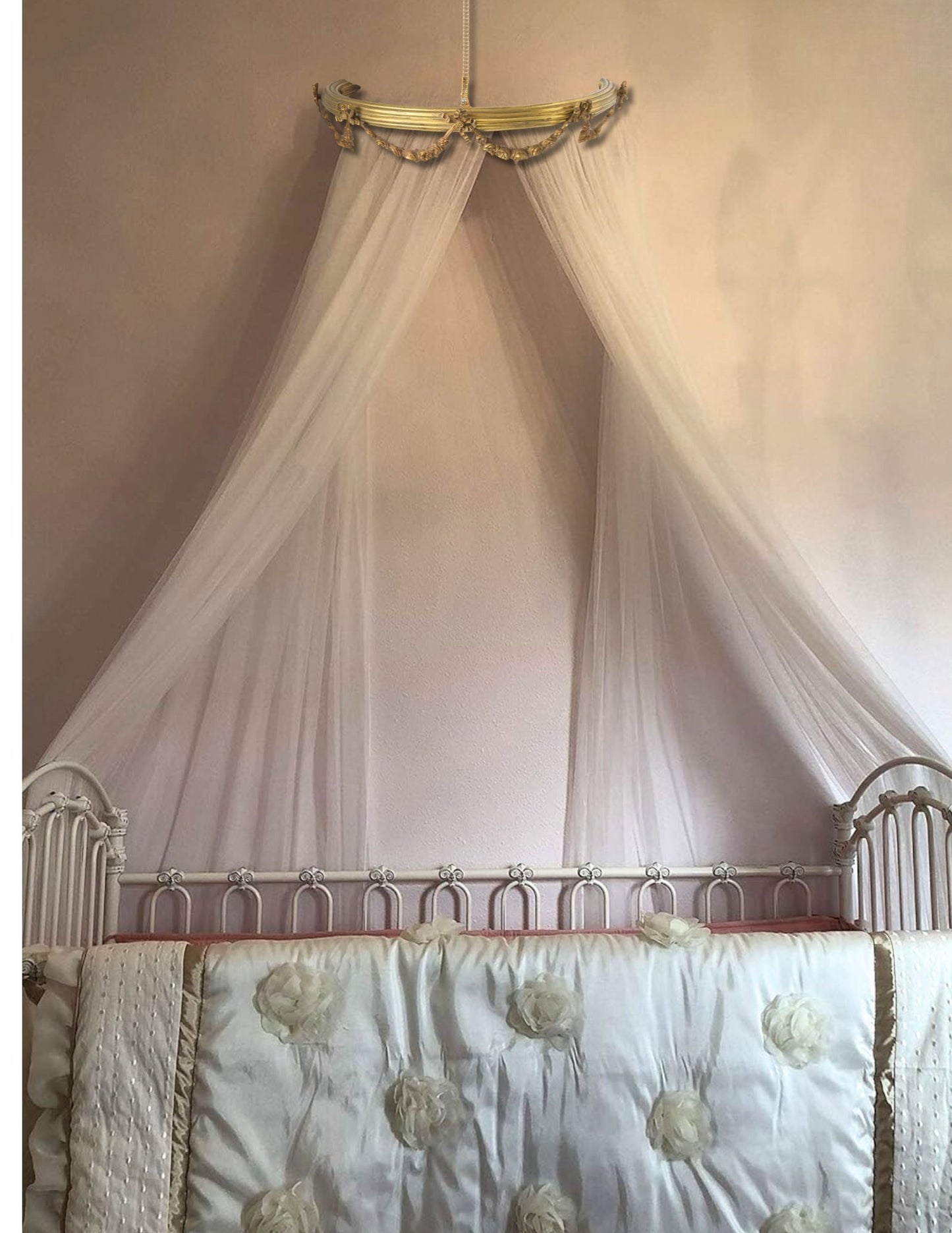 Antique French Canopy Bed Crown, Teester