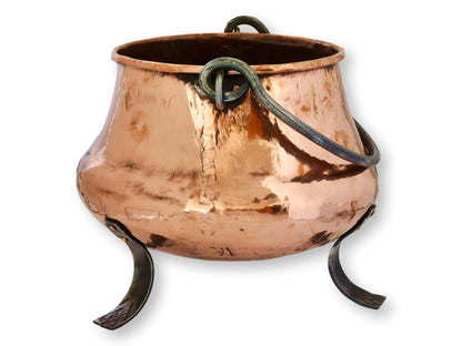 Antique French Copper Footed Cauldron Pot