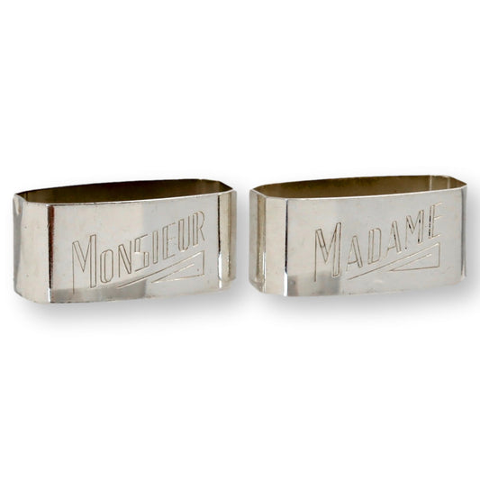 French Madame & Monsieur Napkin Rings