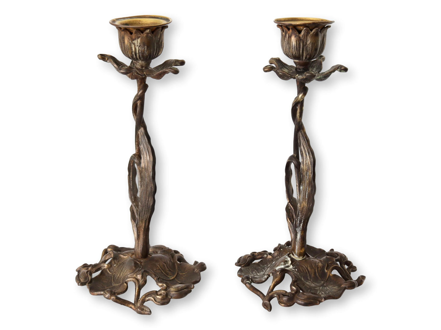 French Art Nouveau Candlesticks "La Belle Epoque"