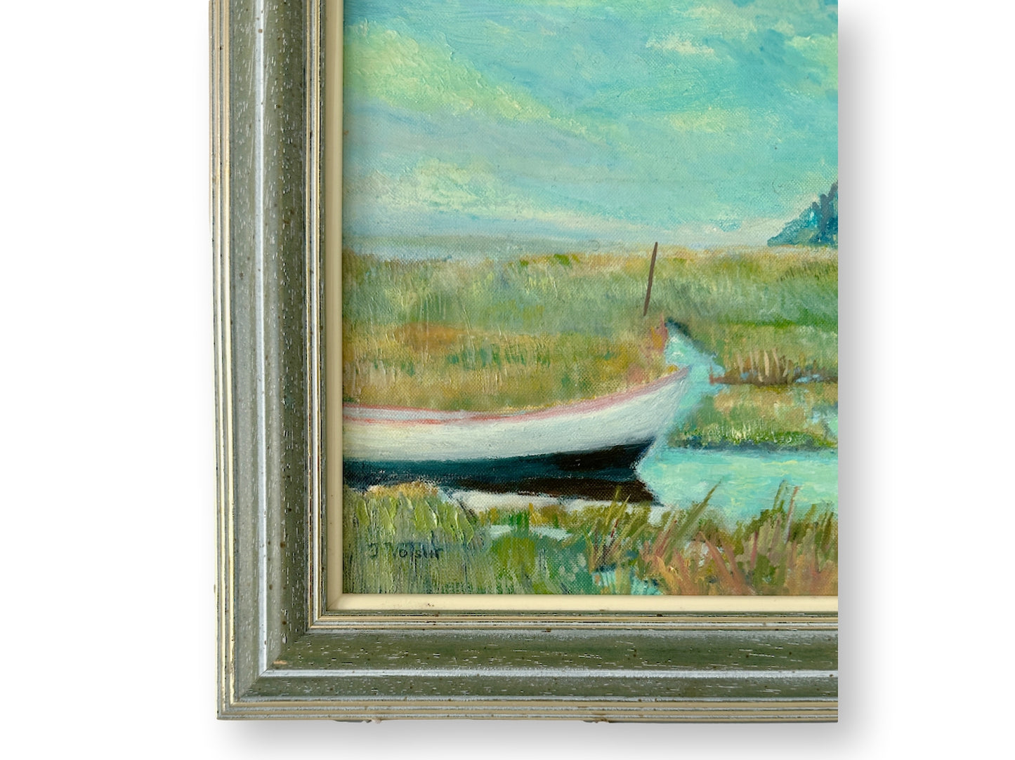 Midcentury French Coastal Painting, Mont Saint Michel