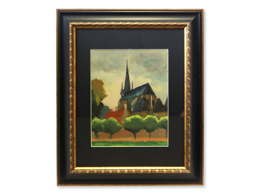 Small French Rural Church Painting