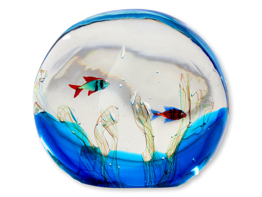 1970s Lico Zantti Signed Murano Glass Fishbowl Sculpture