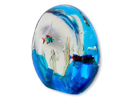 1970s Lico Zantti Signed Murano Glass Fishbowl Sculpture
