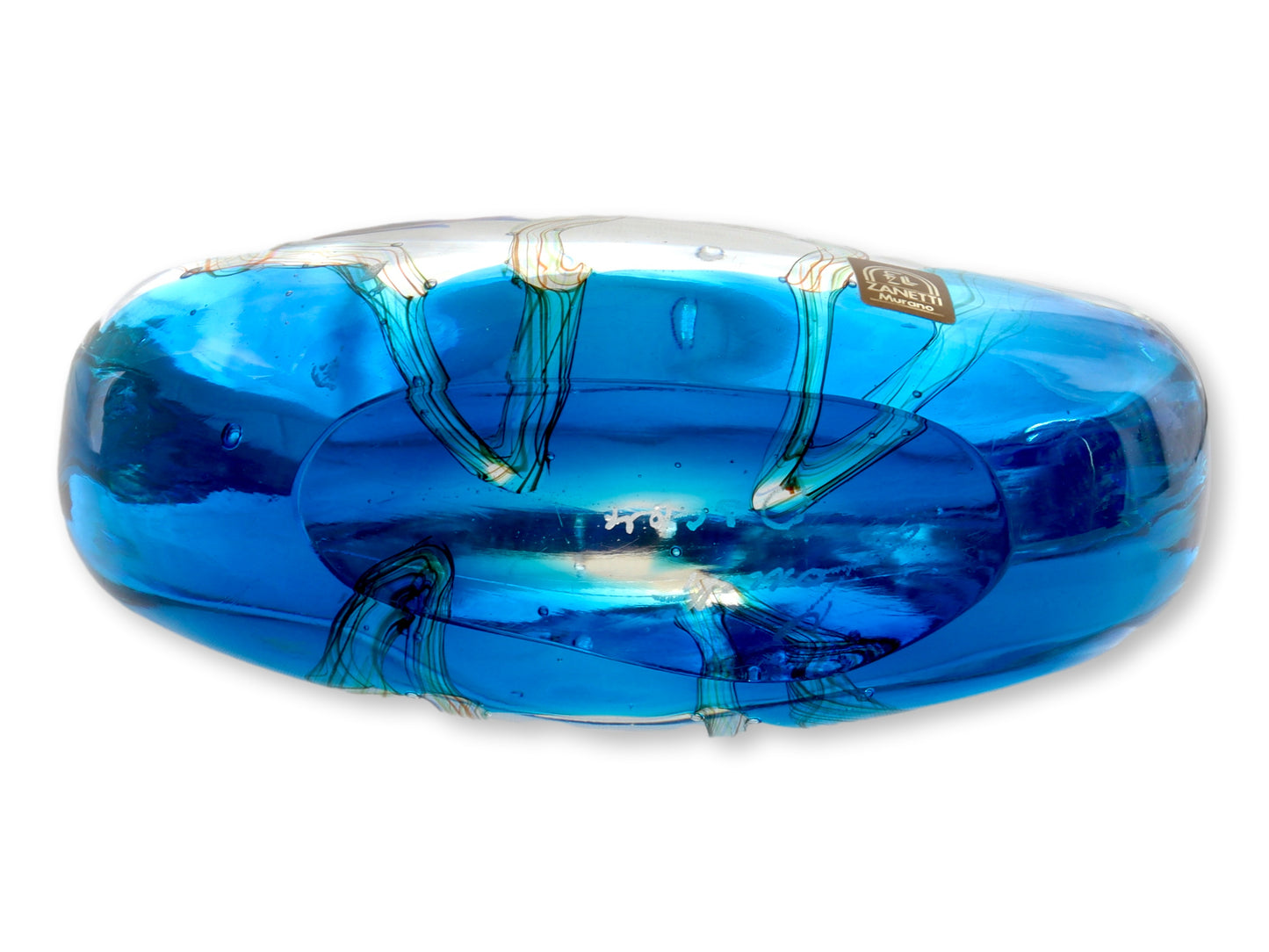 1970s Lico Zantti Signed Murano Glass Fishbowl Sculpture