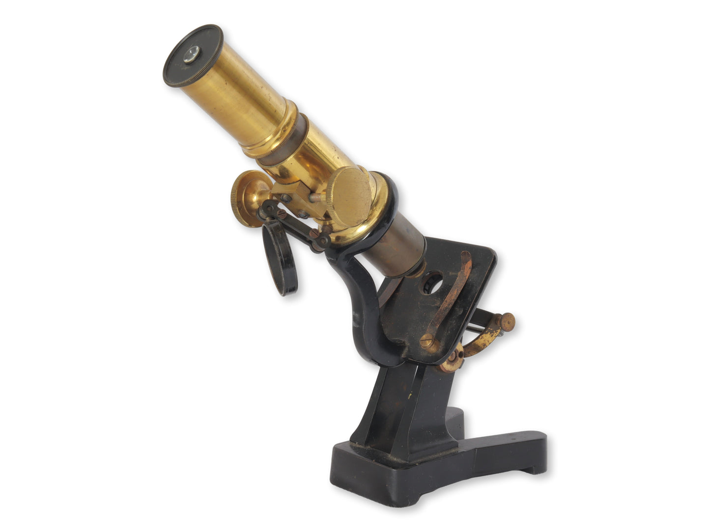 19th-C. English Victorian Brass Student Model Microscope