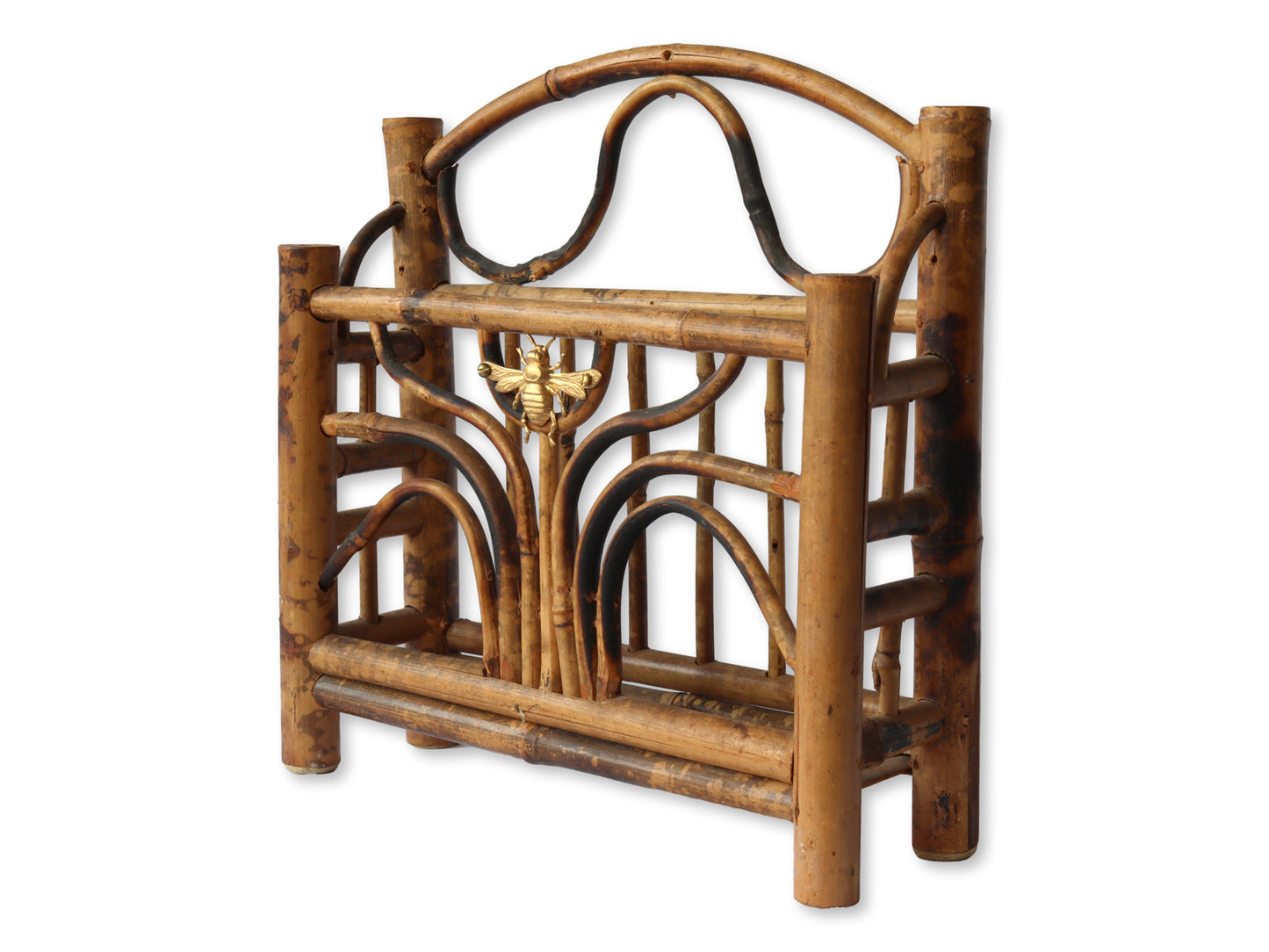 French Bamboo Letter Holder w/Brass Bee