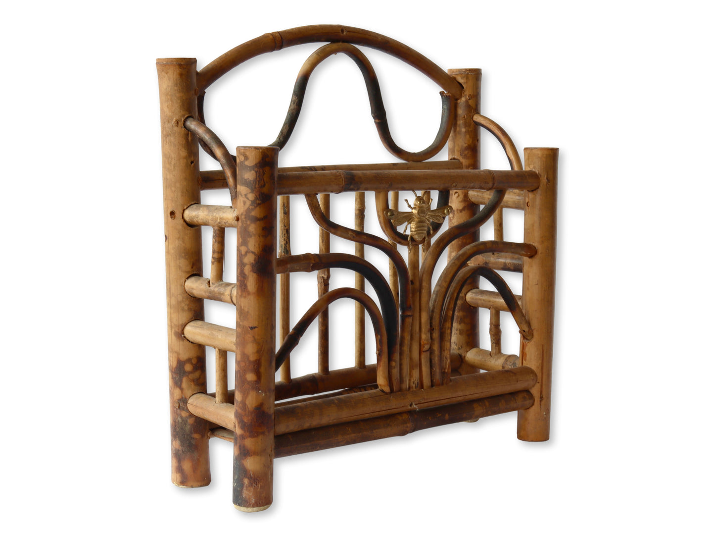 French Bamboo Letter Holder w/Brass Bee