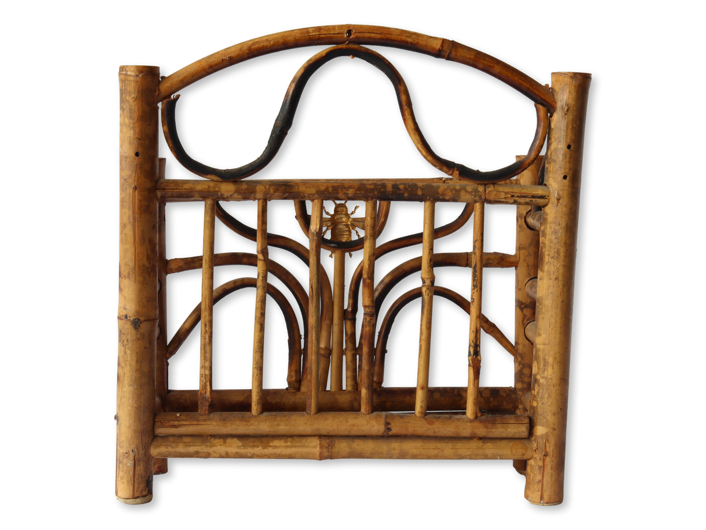 French Bamboo Letter Holder w/Brass Bee