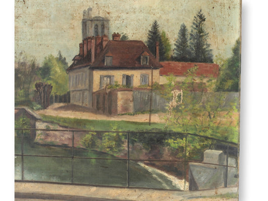 1910 French Cityscape by E. Chussier