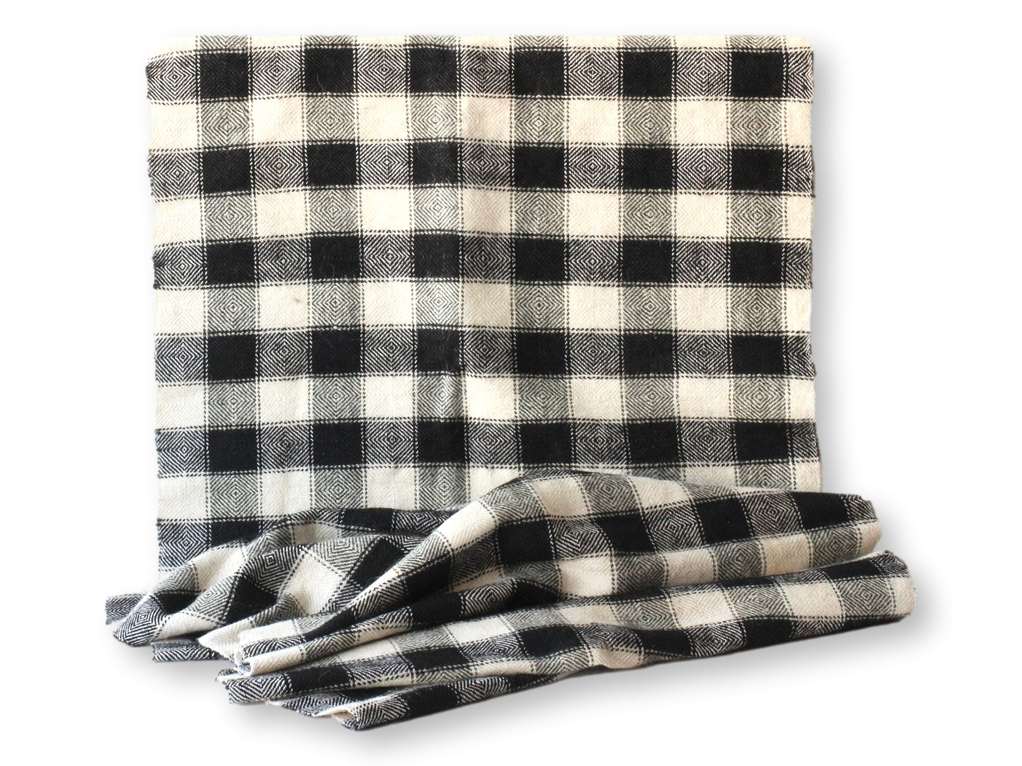 French Checkered Hemp Mohair Runner
