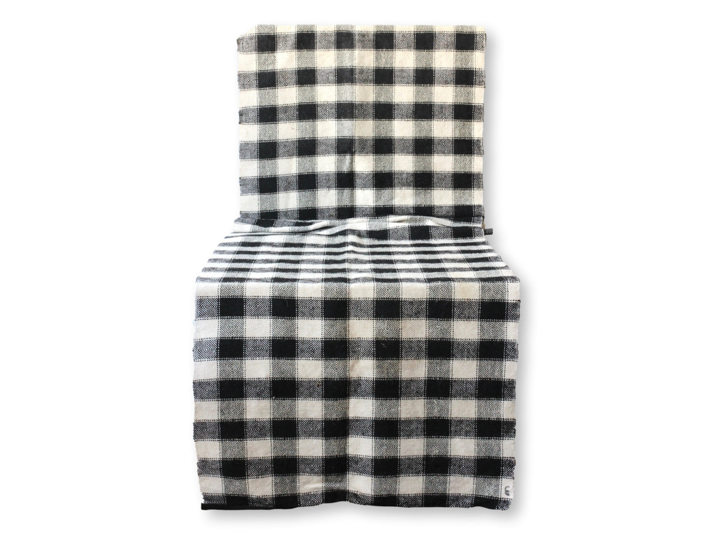 French Checkered Hemp Mohair Runner