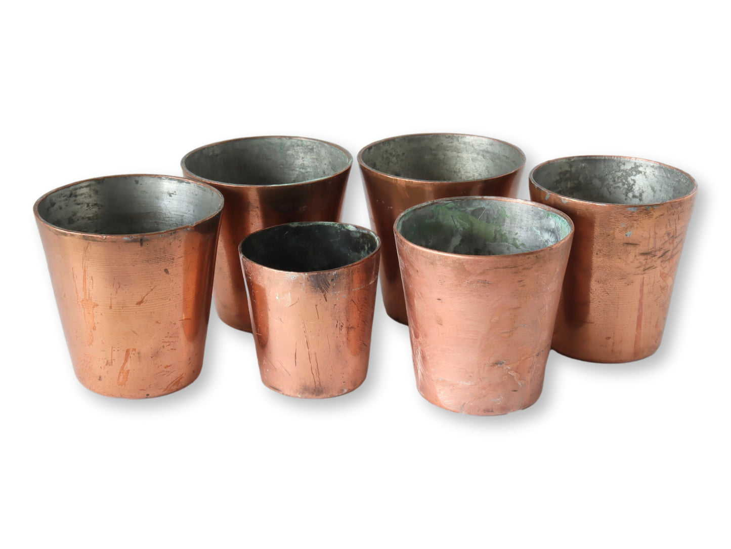 Antique Copper Baking Molds, Set of 6