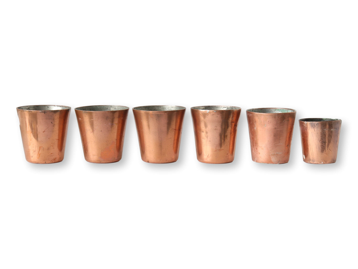 Antique Copper Baking Molds, Set of 6