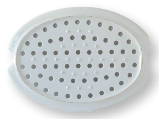 Antique French Porcelain Meat Drainer