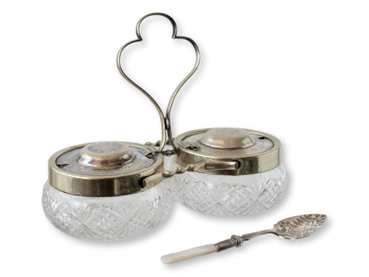 Victorian Preserves Set w/Pearl Spoon