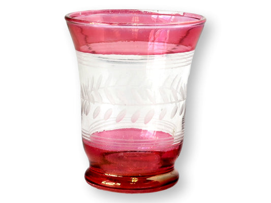 Antique Cranberry Bohemian Juice Glasses, Set of 6