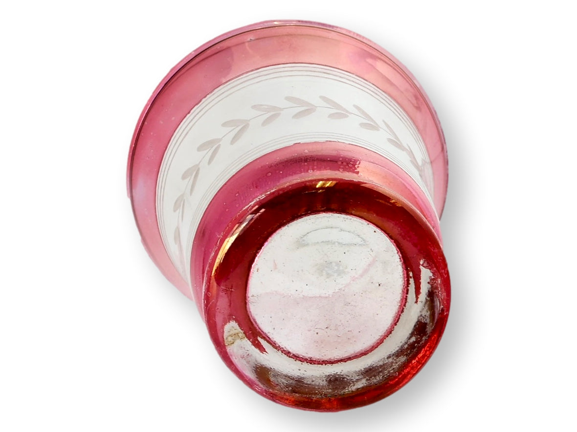 Antique Cranberry Bohemian Juice Glasses, Set of 6
