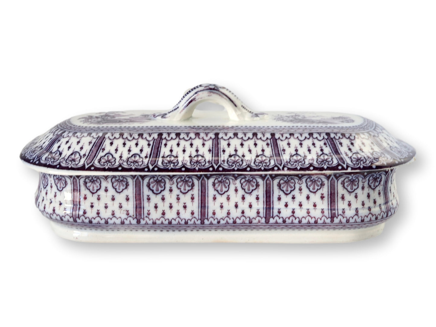 English Transferware Toothbrush Box