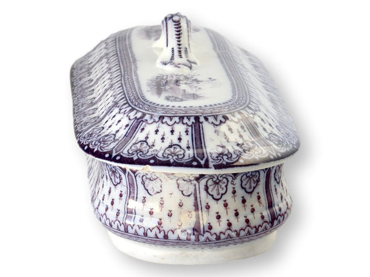 English Transferware Toothbrush Box