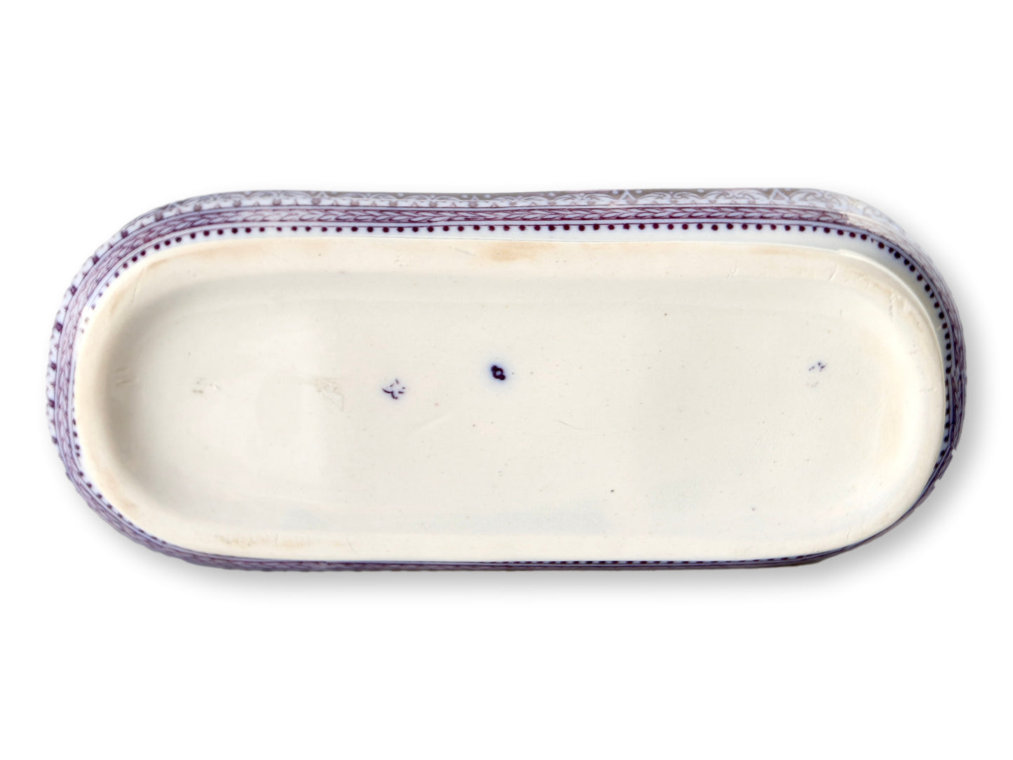 English Transferware Toothbrush Box