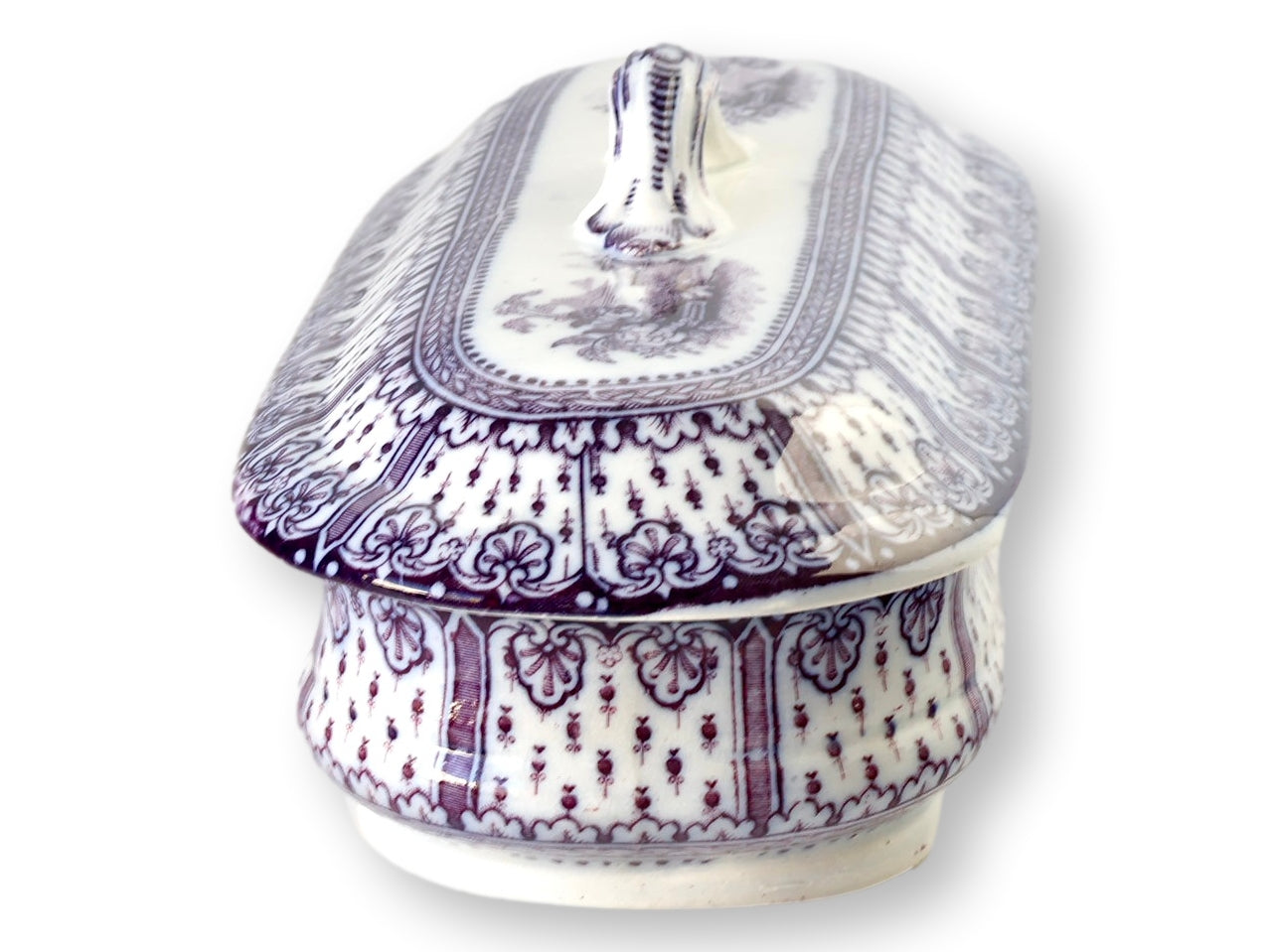English Transferware Toothbrush Box
